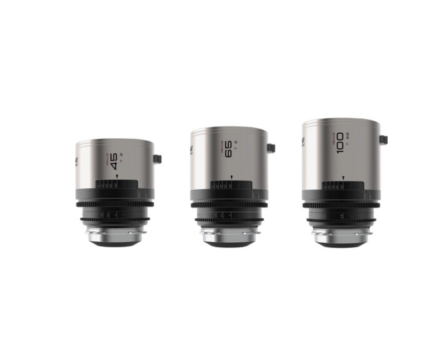 BLAZAR LENS Remus 45/65/100mm T2.0 Full-Frame 1.5x Anamorphic 3-Lens Kit with Case (ARRI PL, Silver Flare)