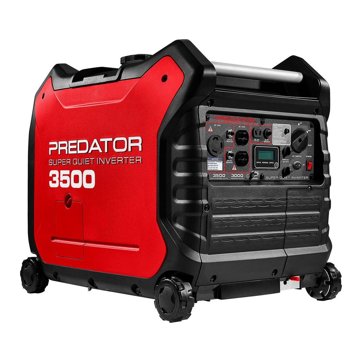 Predator 3500W inverter generator, Harbor Freight item 71358, front three-quarter view