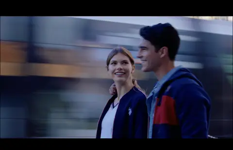 USPA City Walk Motion Couple. lifestyle visual reference, composition and color reference.