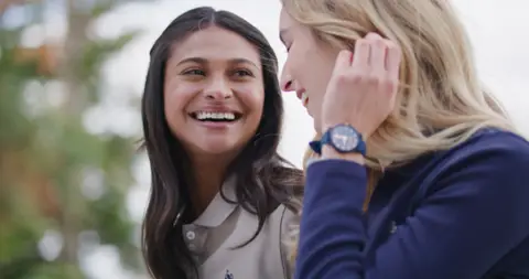 USPA Friends Laughing Lakeside. lifestyle visual reference, composition and color reference.
