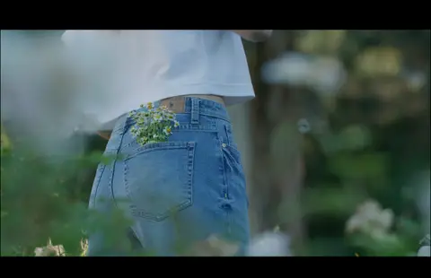 USPA Denim Wildflower Pocket Detail. product_detail visual reference, composition and color reference.