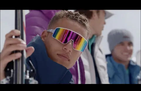 USPA Ski Goggles Closeup. lifestyle visual reference, composition and color reference.