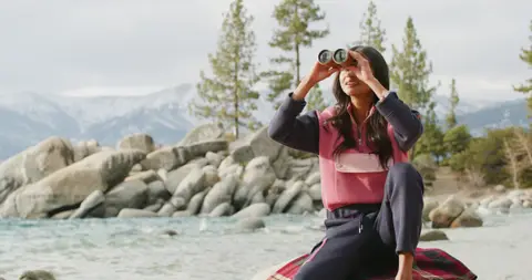 USPA Binoculars Mountain Lookout. lifestyle visual reference, composition and color reference.