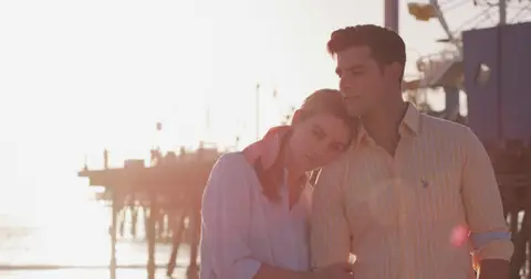 USPA Marina Sunset Couple. marine_lifestyle visual reference, composition and color reference.
