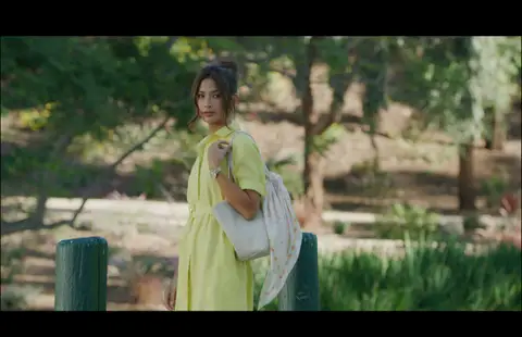 USPA Yellow Dress Garden Portrait. lifestyle visual reference, composition and color reference.