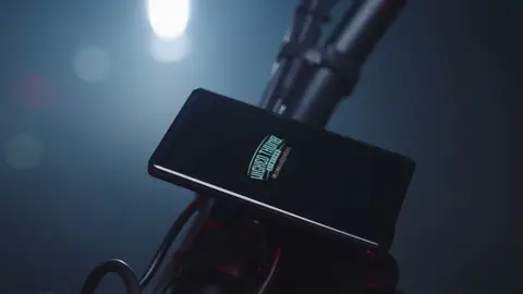 Strong display/logo detail that clearly anchors the Wicked Thumb product identity.